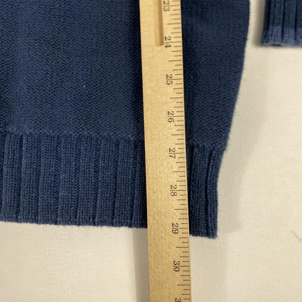 Columbia Sweater Mens XL Blue Cotton Crewneck Textured Rib Knit Pullover Casual